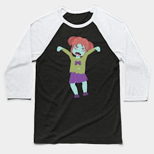 Halloween Girl Zombie anime style Baseball T-Shirt